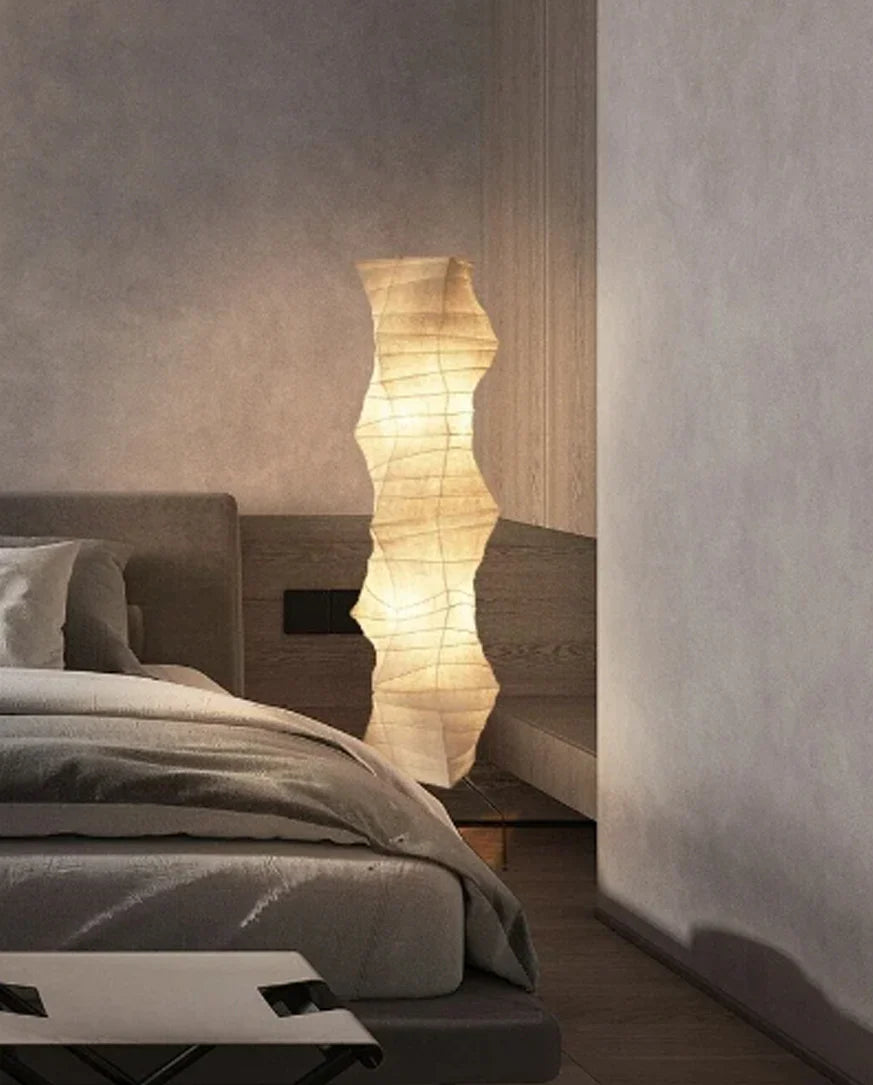 Lámpara de Suelo Escultural de Papel de Arroz Wabi-Sabi