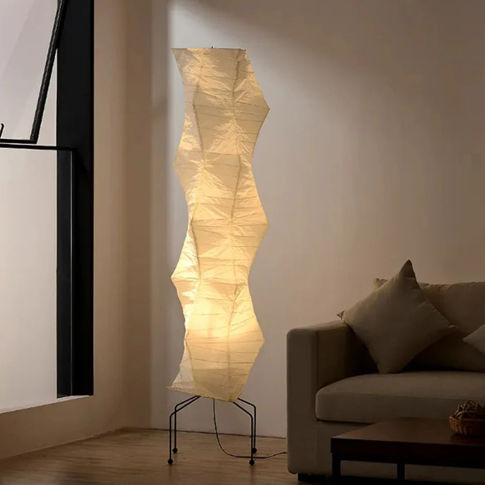 Lámpara de Suelo Escultural de Papel de Arroz Wabi-Sabi