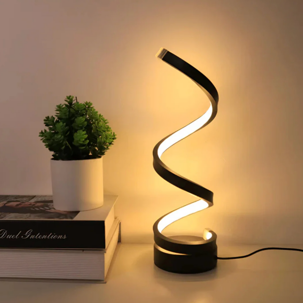 Lámpara de Mesa LED Escultural en Espiral Elara Haus