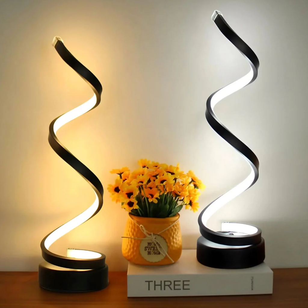 Lámpara de Mesa LED Escultural en Espiral Elara Haus