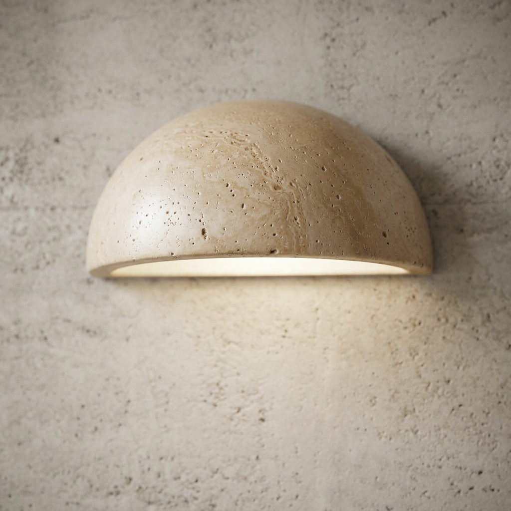 Aplique de pared de piedra semicircular