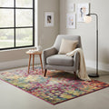 Elara Haus Alfombra de Mezcla de Lana con Diseño Abstracto Vibrante – Patrón Multicolor
