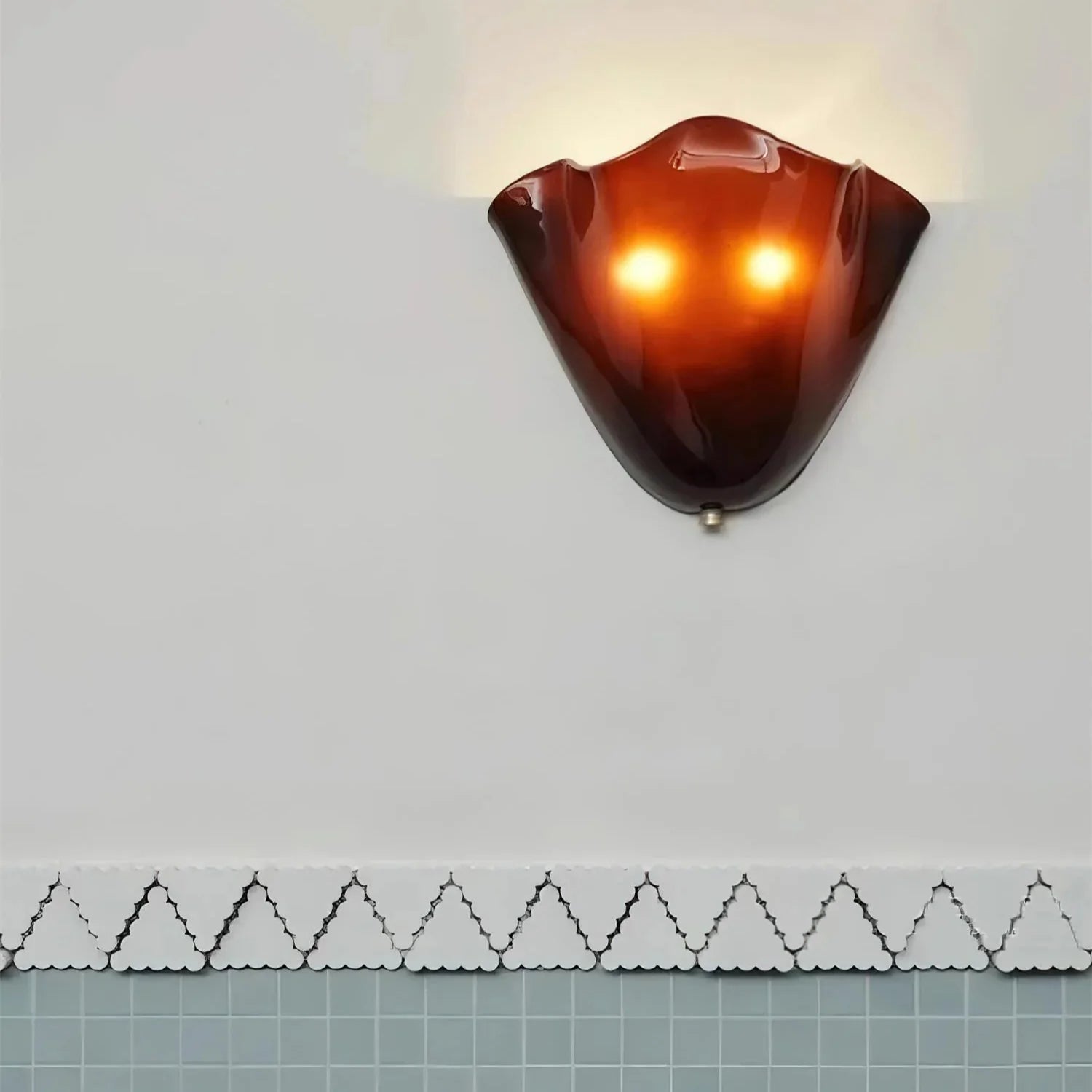 Aplique de Pared de Vidrio Vintage con Bisel