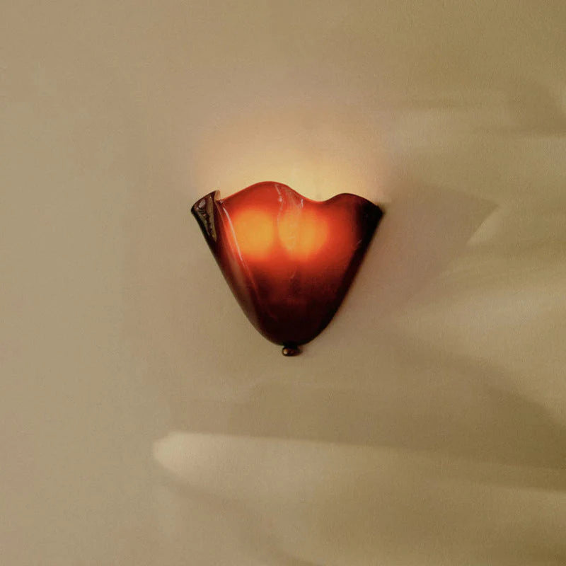 Aplique de Pared de Vidrio Vintage con Bisel
