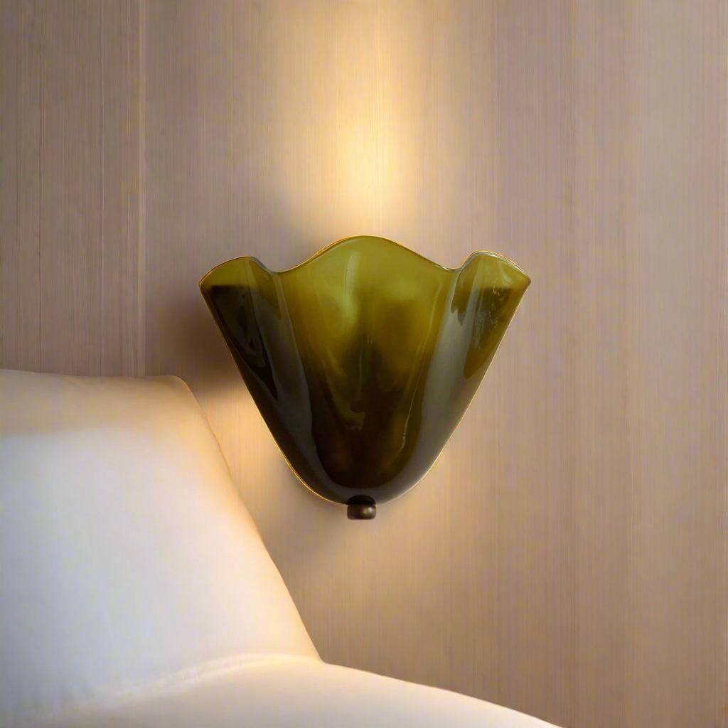 Aplique de Pared de Vidrio Vintage con Bisel