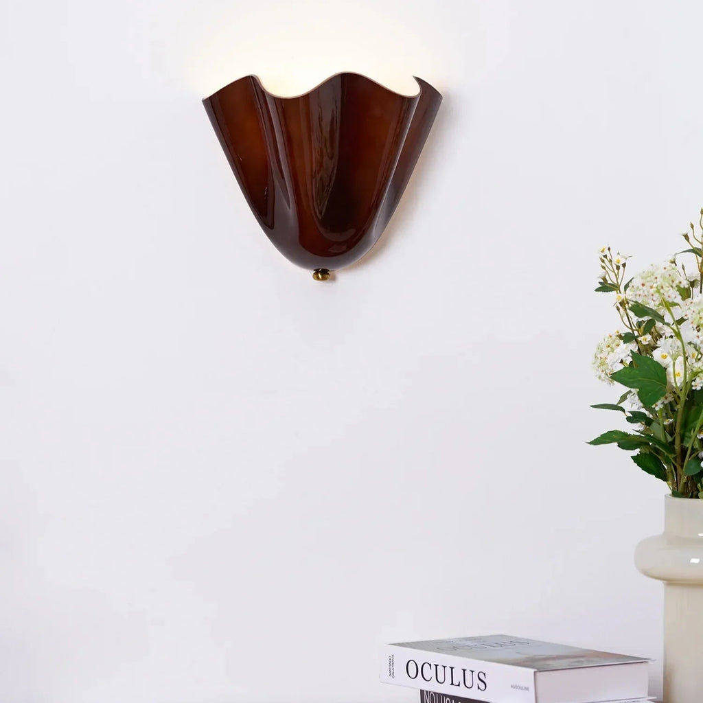 Aplique de Pared de Vidrio Vintage con Bisel