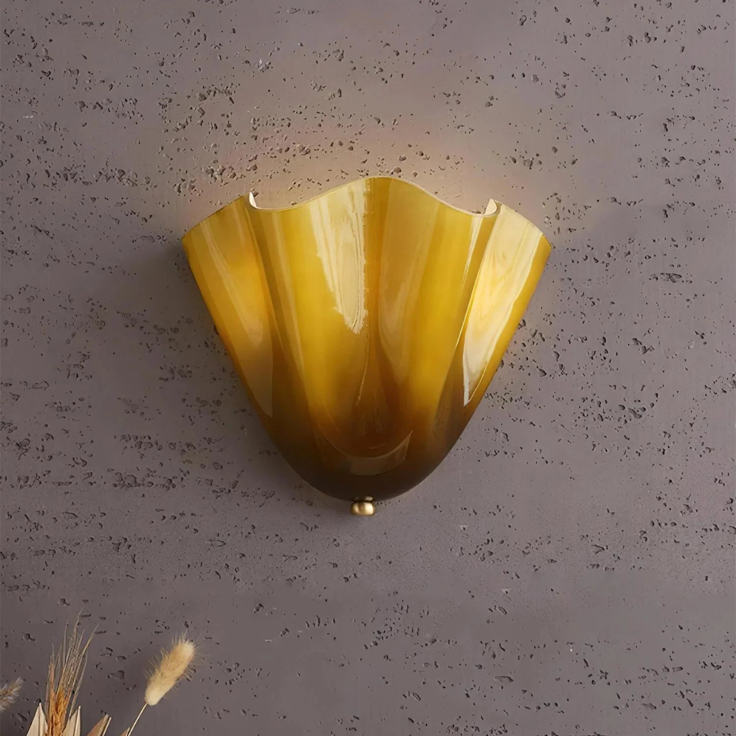 Aplique de Pared de Vidrio Vintage con Bisel