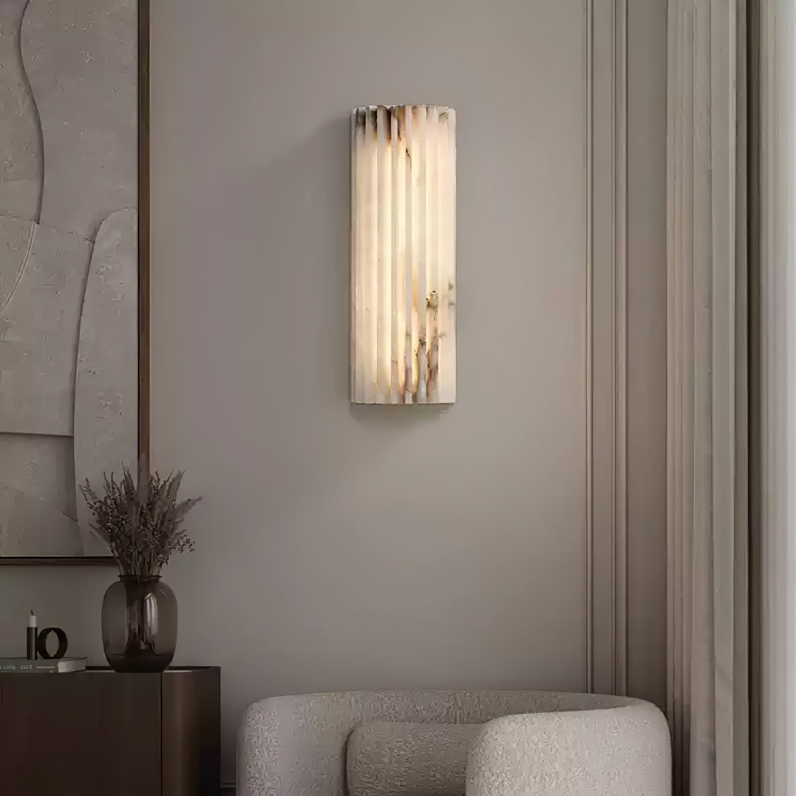 Lámpara de Pared Elara Haus - Aplique de Pared LED Integrado de Alabastro