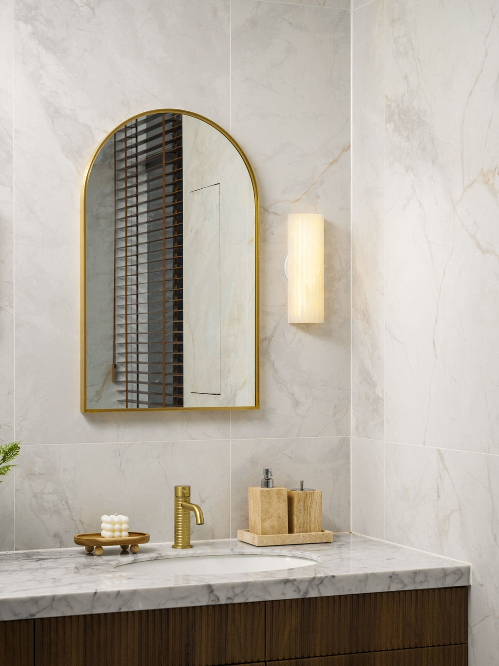 Lámpara de Pared Elara Haus - Aplique de Pared LED Integrado de Alabastro