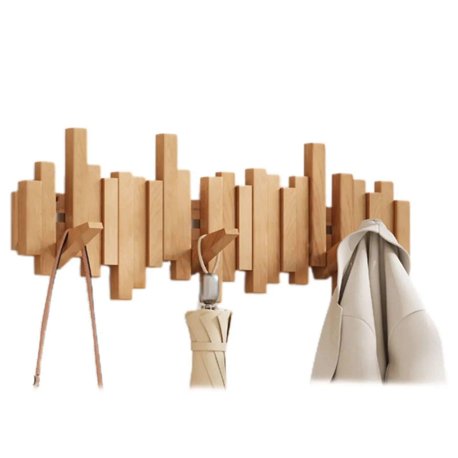 Perchero de Pared Ganchos de Madera Premium para Pared