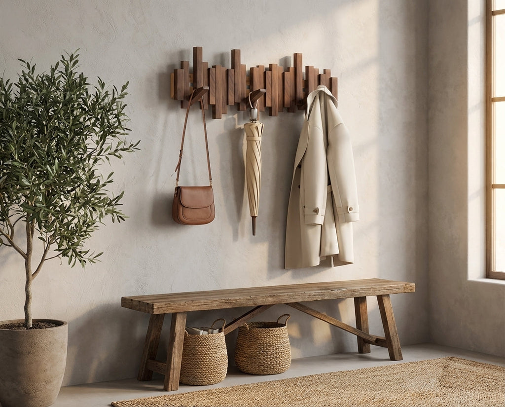 Perchero de Pared Elara Haus - Ganchos de Madera Premium para Pared