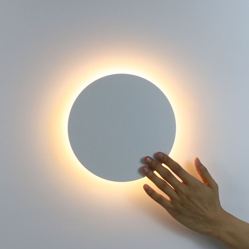 Aplique de Pared Luz de Pared LED Redonda de Aluminio con Retroiluminación