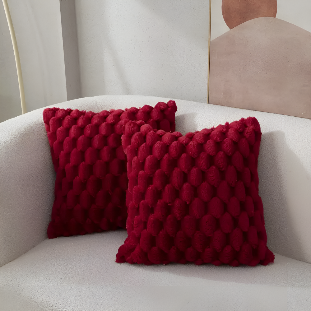 Funda de Cojín de Terciopelo Suave 3D Bubble