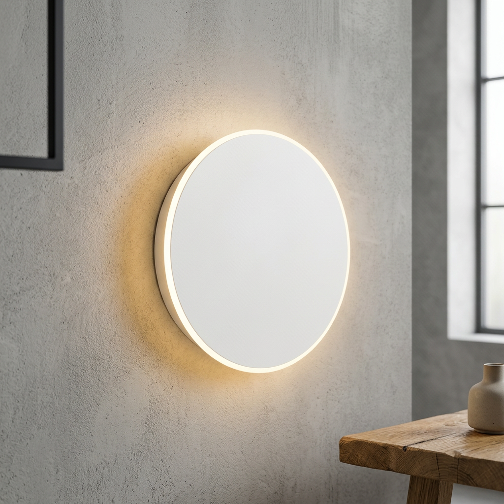Aplique de Pared Luz de Pared LED Redonda de Aluminio con Retroiluminación