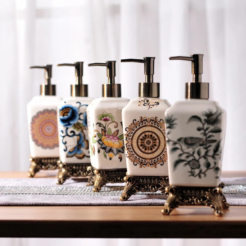 Dispensador de Jabón Elegante de Resina para Baño – Contenedor Moderno de Jabón Líquido, Diseño Estiloso