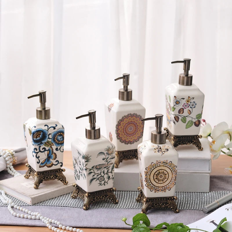 Dispensador de Jabón Elegante de Resina para Baño – Contenedor Moderno de Jabón Líquido, Diseño Estiloso