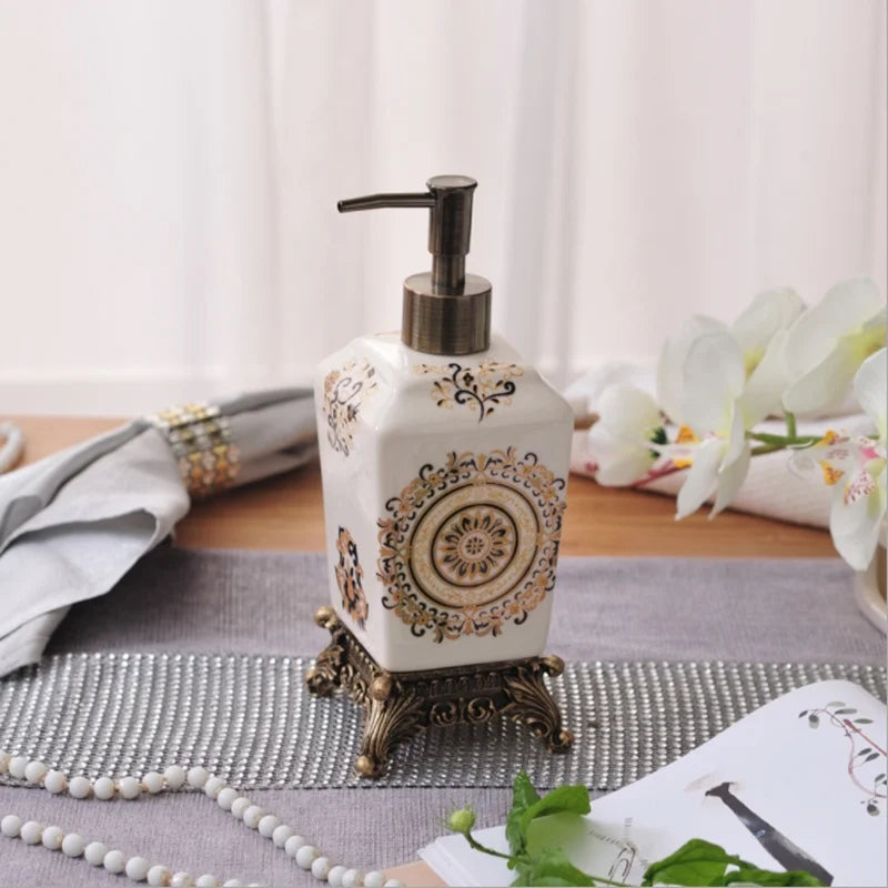 Dispensador de Jabón Elegante de Resina para Baño – Contenedor Moderno de Jabón Líquido, Diseño Estiloso