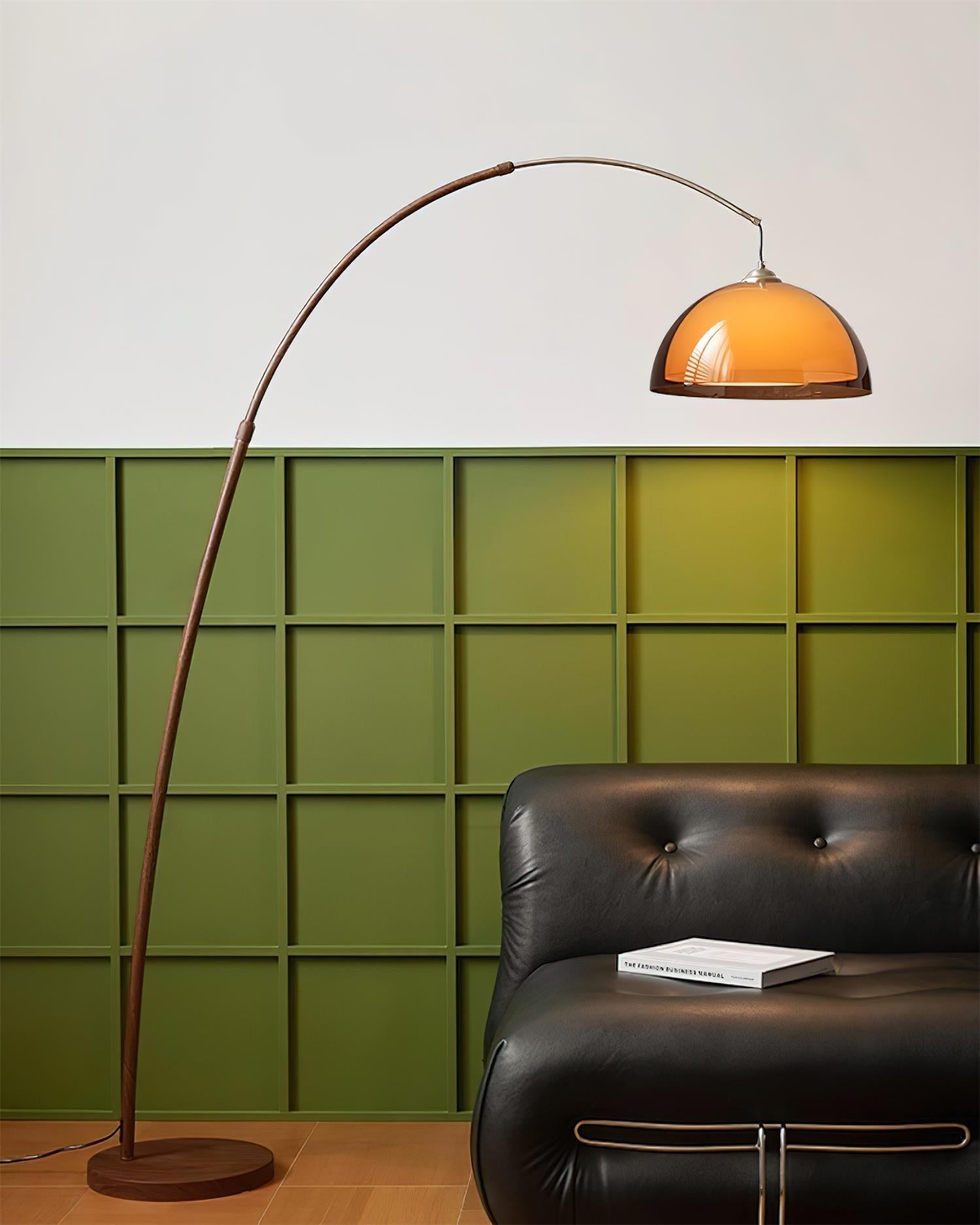 Lámpara de Pie Ventoro Arc - Lámpara Moderna de Pie con Pantalla de Domo Cálido para Sala de Estar