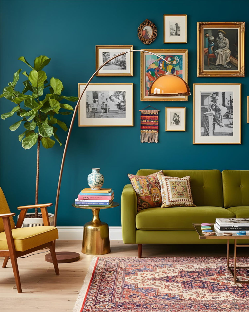 Lámpara de Pie Ventoro Arc - Lámpara Moderna de Pie con Pantalla de Domo Cálido para Sala de Estar