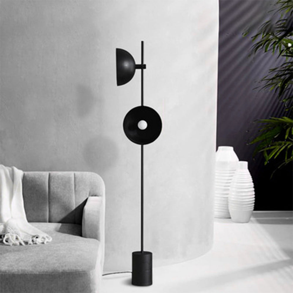 Lámpara de Pie de Mármol Negro Elegante con Diseño Sofisticado