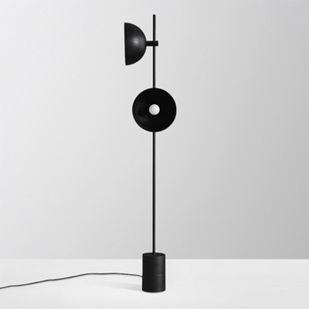 Lámpara de Pie de Mármol Negro Elegante con Diseño Sofisticado