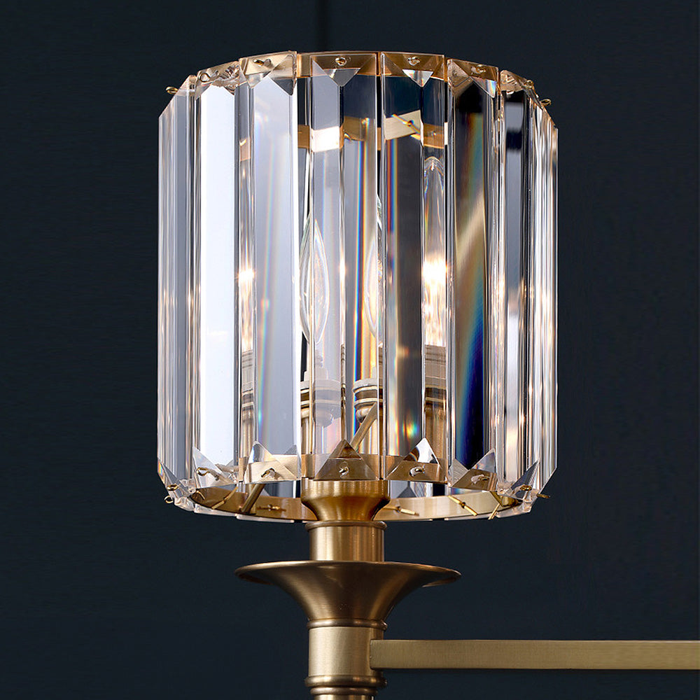 Aplique de Pared de Cristal Elegante en Diseño de Latón Moderno para Decoración del Hogar