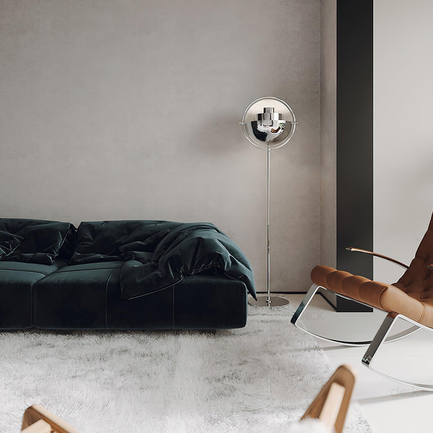 Lámpara de Pie Moderna de Oro – Lámpara Escultural Metálica para Interiores Contemporáneos
