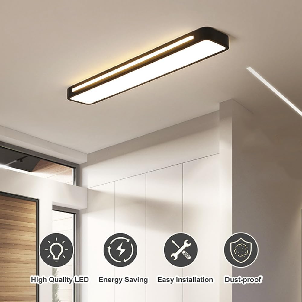 Luz de Techo LED Larga Elegante Nórdica Minimalista - Diseño Eficiente en Energía