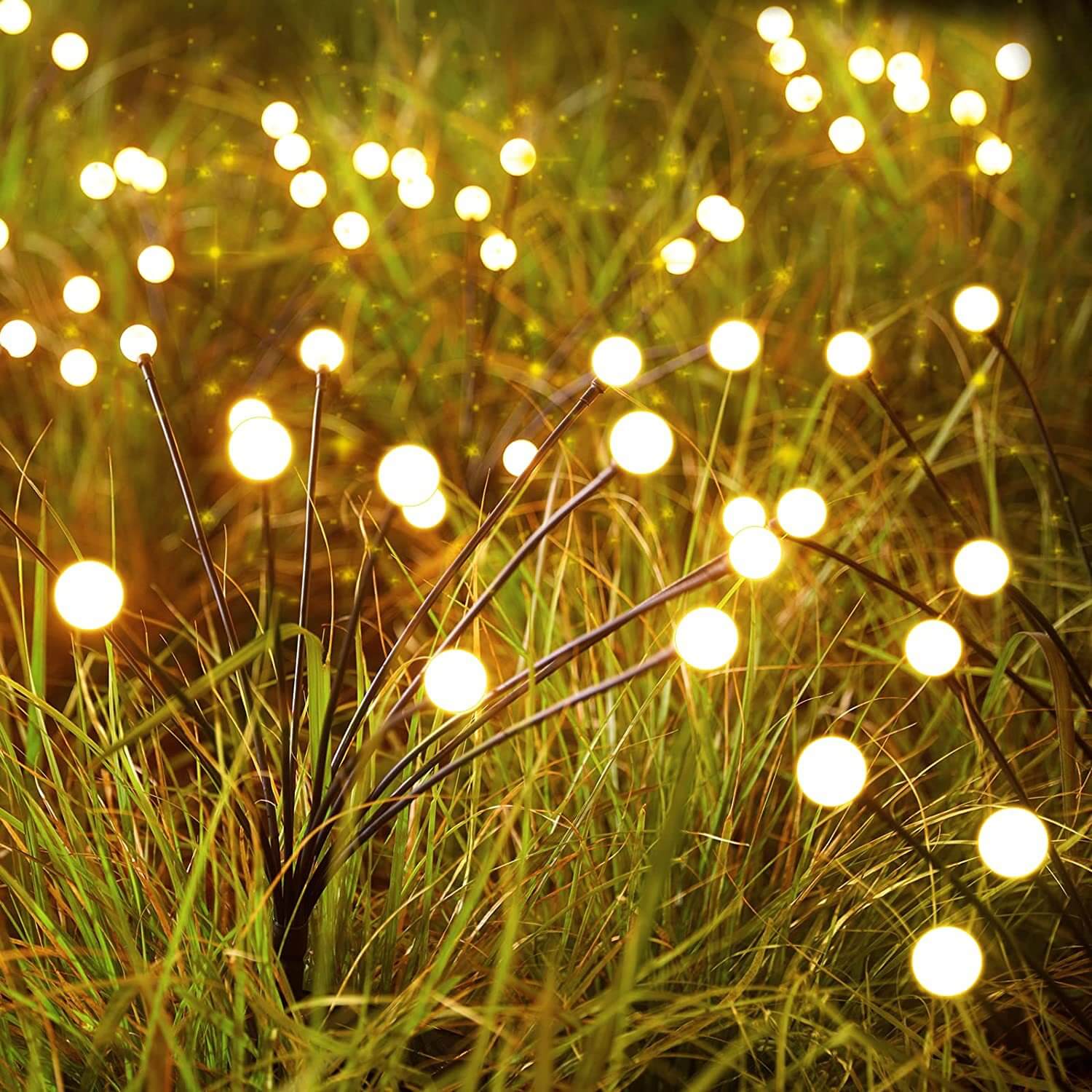 Luces de Jardín Solar Elegantes Firefly | Iluminación Exterior Impermeable con 120 Lúmenes para Jardines o Patios Impresionantes