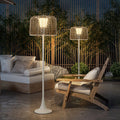 Lámpara de Suelo Solar Exterior Elegante | Luz de Jardín LED de Rattan Impermeable