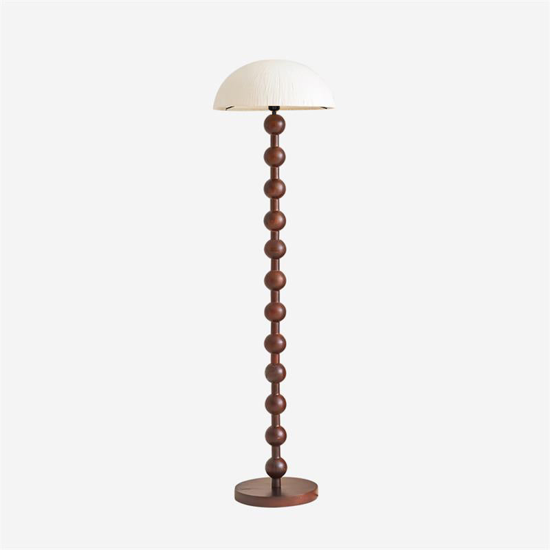 Lámpara de Pie de Perlas de Madera Elegante - Diseño Moderno con Pantalla de Papel de Arroz para Sala de Estar