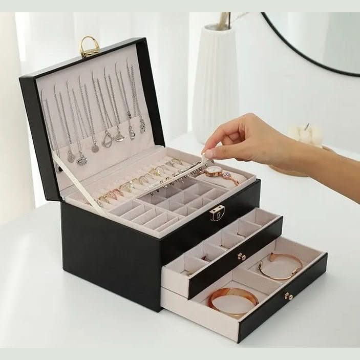 LUXE JEWEL – Boîte à bijoux élégante en cuir pour un rangement stylé