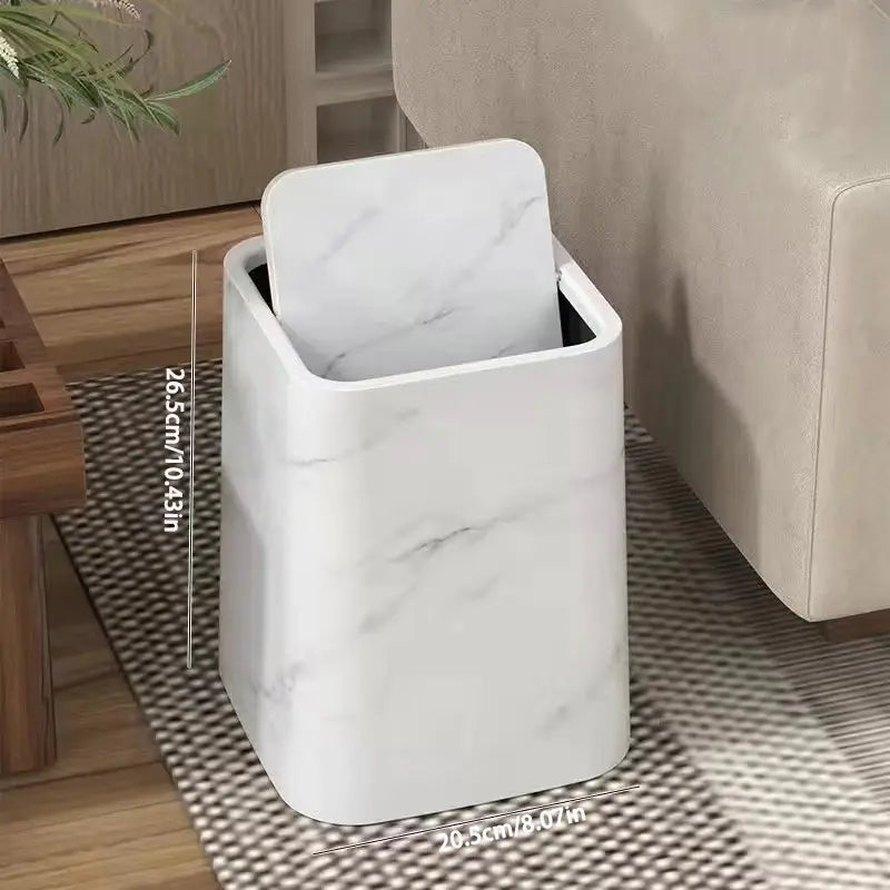 Kalsten | Elegante cubo de basura con diseño de mármol y tapa oscilante