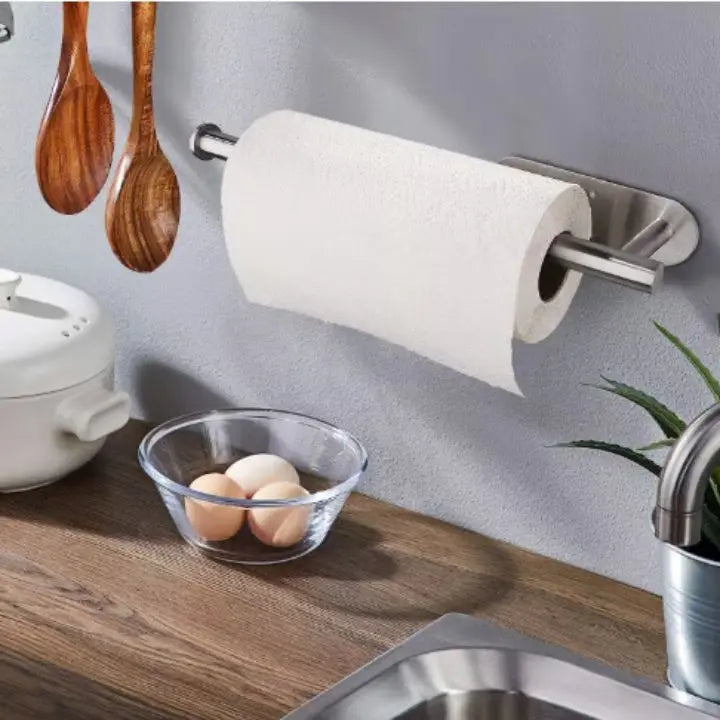 Kalsten | Soporte de papel de cocina de pared elegante – sin taladrar y ahorrador de espacio