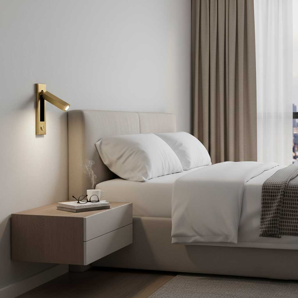 Lámpara de Lectura LED Plegable para Pared para Cama y Estudio – Ajustable, Ahorra Espacio y Luz Direccionada