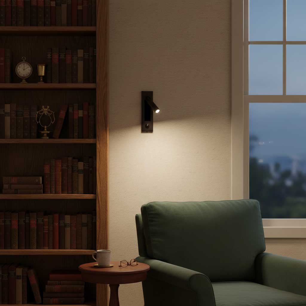 Lámpara de Lectura LED Plegable para Pared para Cama y Estudio – Ajustable, Ahorra Espacio y Luz Direccionada