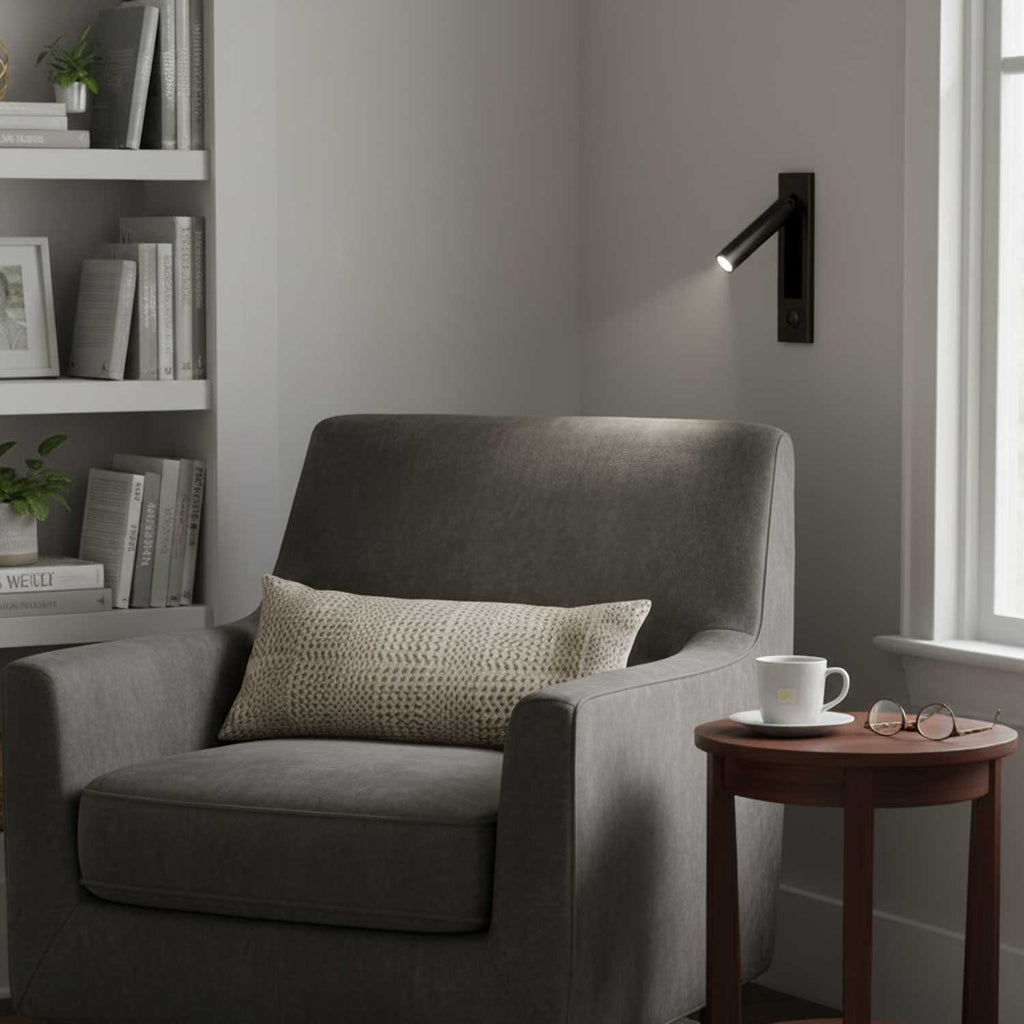 Lámpara de Lectura LED Plegable para Pared para Cama y Estudio – Ajustable, Ahorra Espacio y Luz Direccionada