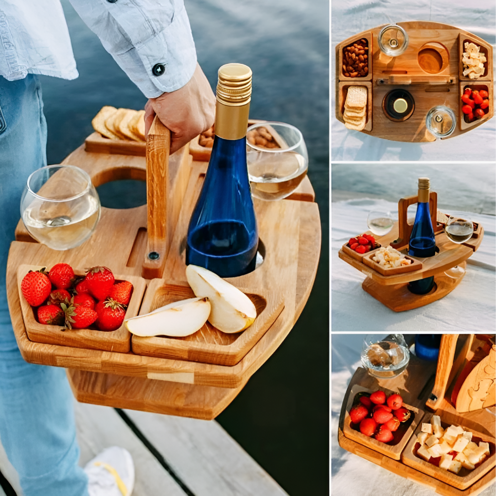 Mesa de Picnic de Madera Portátil WineCo