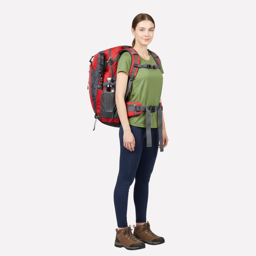 Mochila de viaje impermeable para exteriores con múltiples compartimentos