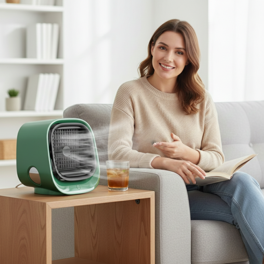 Enfriador de aire y humidificador 2-en-1 para el hogar o la oficina