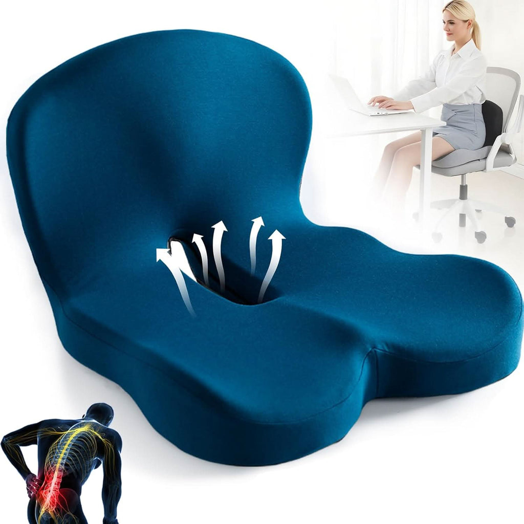 ErgoKomfort Almohadilla – Cojín de asiento de espuma viscoelástica ergonómica
