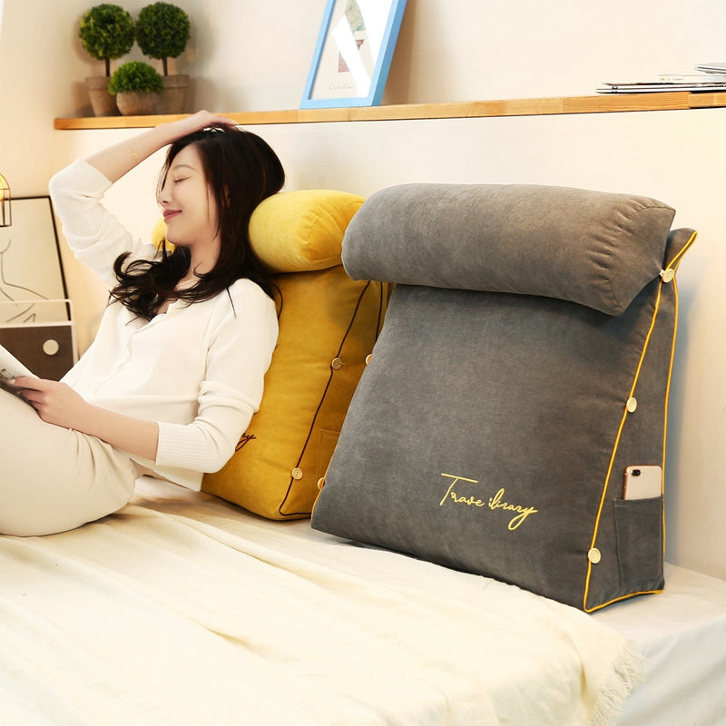 Pillow Ergonomico de Soporte para la Espalda en Forma de Triángulo – Cojín Cómodo para Leer y Descansar