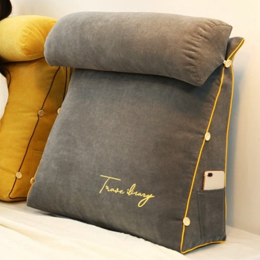 Pillow Ergonomico de Soporte para la Espalda en Forma de Triángulo – Cojín Cómodo para Leer y Descansar