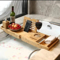 Lisslune | Bandeja Expandible de Bambú para Bañera/ Caddy con Soportes