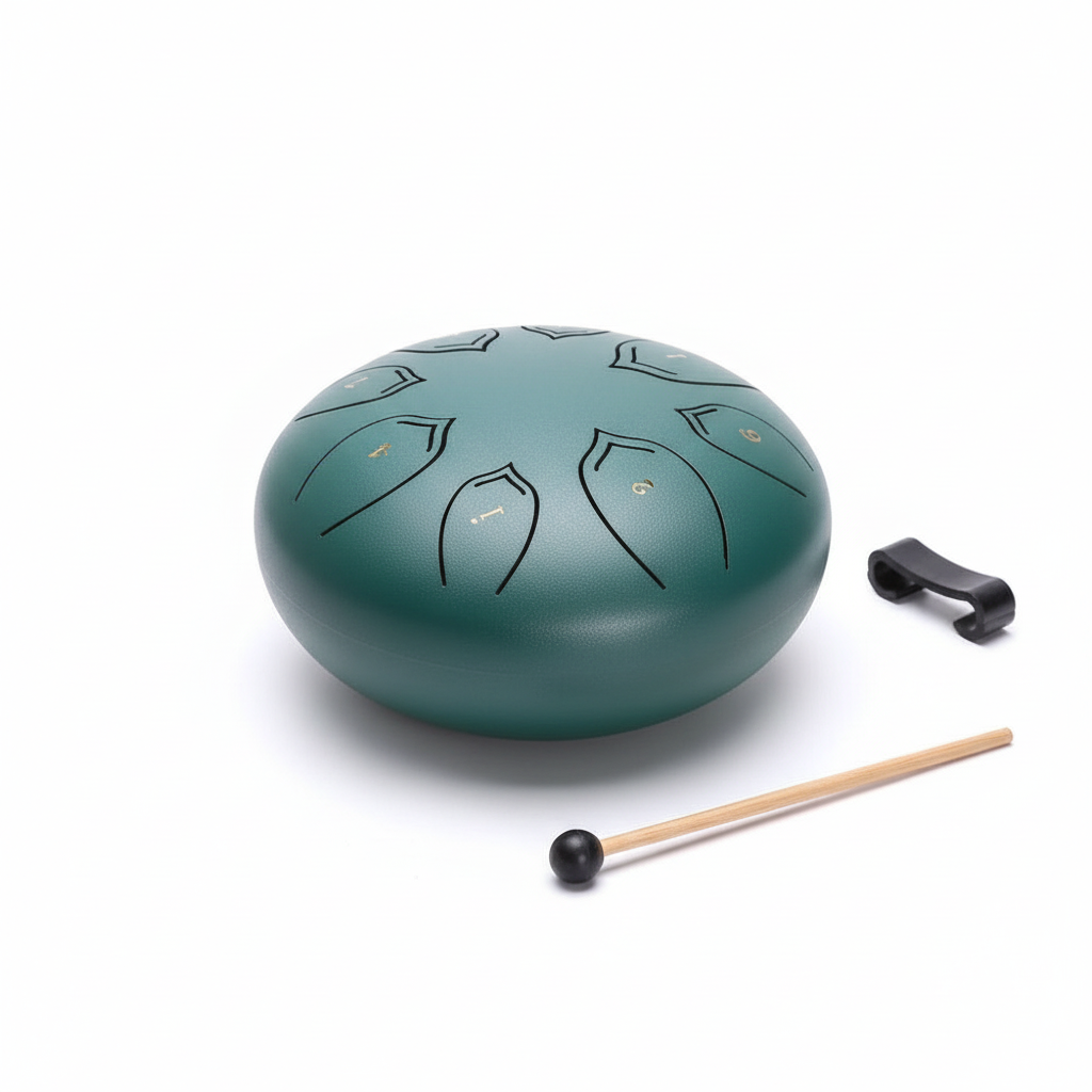 Tambor de lengüetas de acero | Afinación de precisión en Do mayor | Resonancia armónica de sobretonos | Incluye baquetas y accesorios | Para meditación y terapia de sonido
