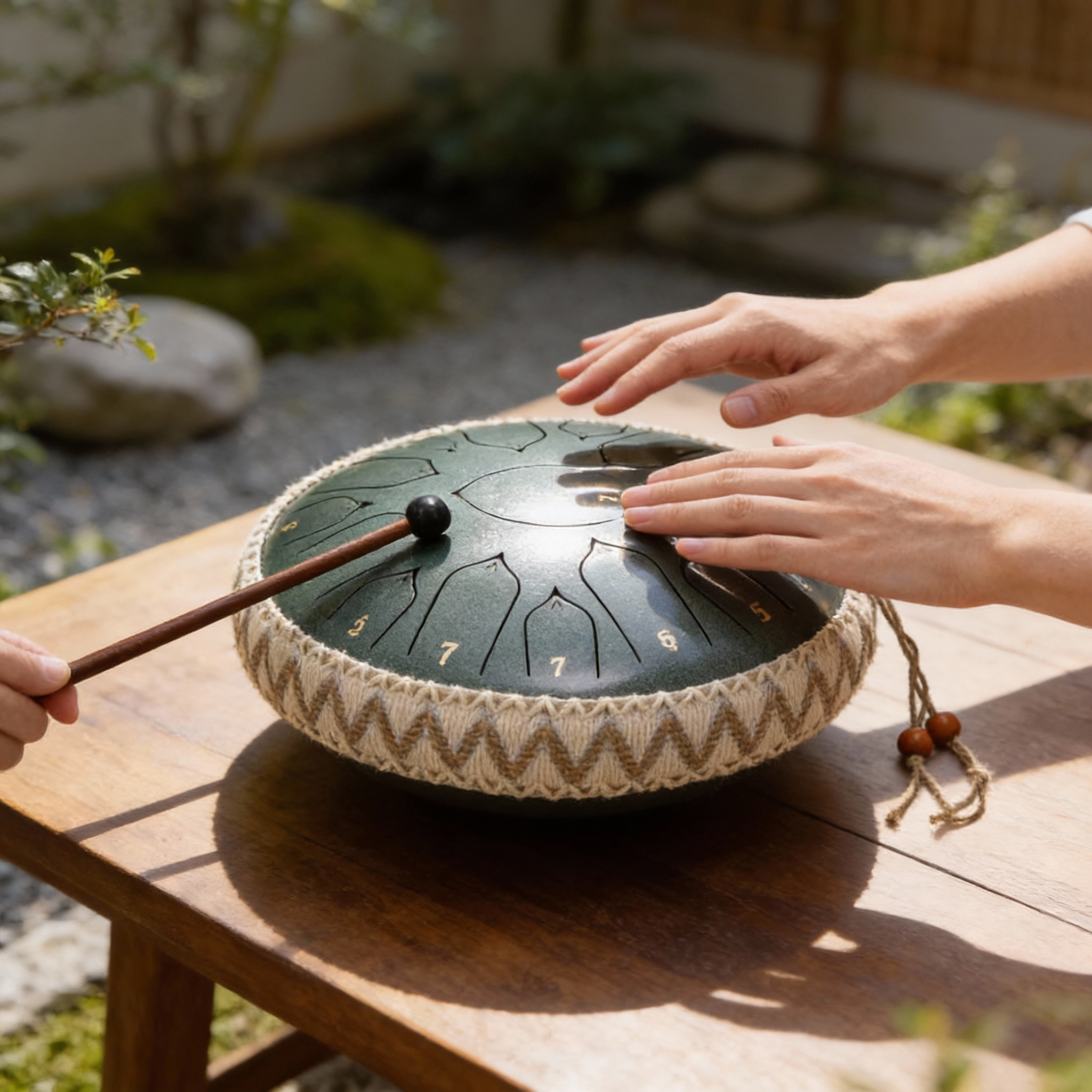 Tambor de lengüetas de acero | Afinación de precisión en Do mayor | Resonancia armónica de sobretonos | Incluye baquetas y accesorios | Para meditación y terapia de sonido