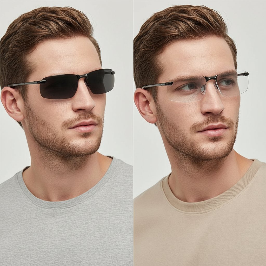 Gafas de sol fotocromáticas polarizadas | Protección UV400 | Ajuste automático de luz (día y noche) | Reducción inteligente del deslumbramiento para conductores y actividades al aire libre