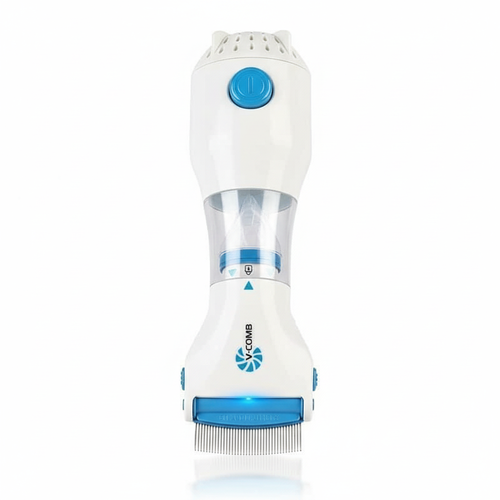 Removedor eléctrico de liendres | Tecnología de succión por vacío | Sistema de púas de acero inoxidable | Extracción de liendres sin químicos | Luz de control LED integrada | Incl. filtro de higiene