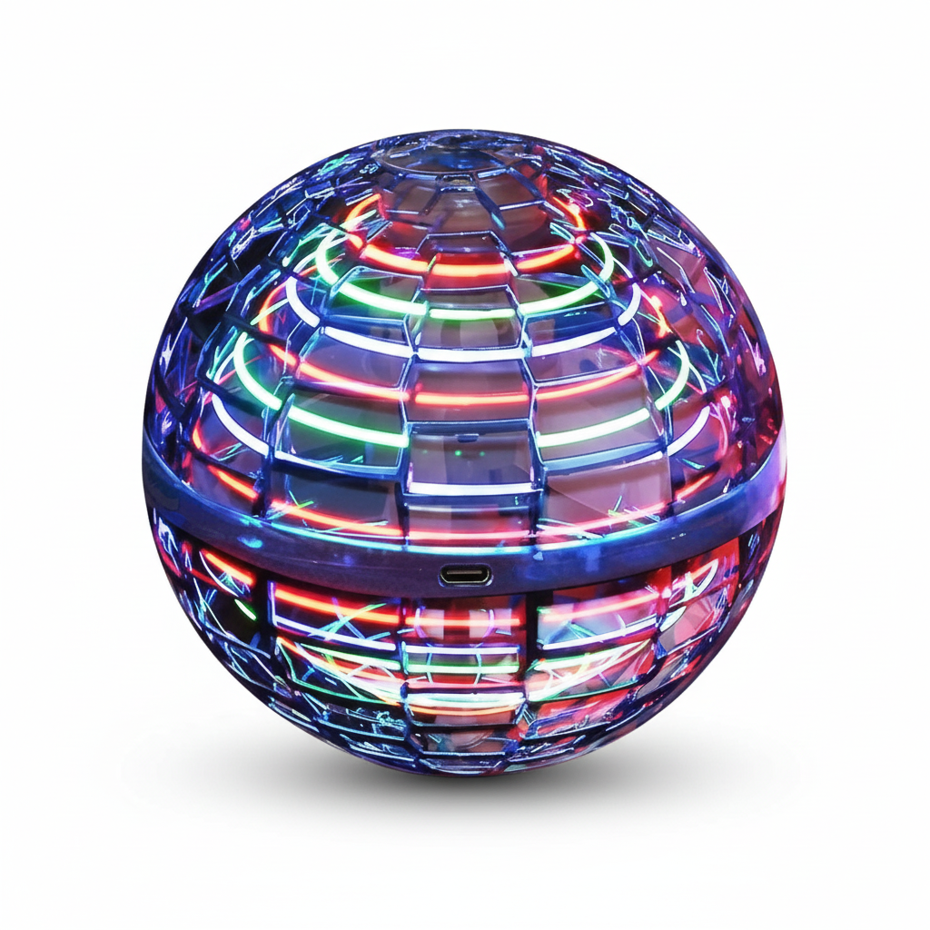 La Original Bola Voladora Orb | Spinner Aerodinámico con Efectos LED | Rotación de 360° y Función Boomerang | Carcasa Resistente a Impactos y Carga Rápida por USB