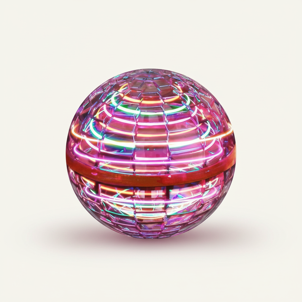 La Original Bola Voladora Orb | Spinner Aerodinámico con Efectos LED | Rotación de 360° y Función Boomerang | Carcasa Resistente a Impactos y Carga Rápida por USB